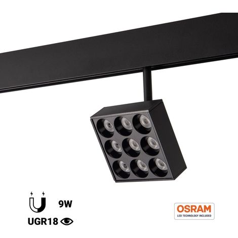 Luminaria Cuadrada LED Para Carril Magnético 48V - 9W - CRI90 - - Blanco Neutro (1/5)