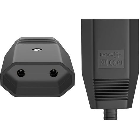 Zweiteilige flache Euro-Kupplung, 230-V-Schuko-Stecker, flacher Euro-Stecker, ideale Lösung für Platzersparnis und einfache Handhabung (1/5)