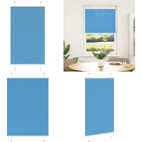 vidaXL Plissee Blau 80x100 cm Stoffbreite 79,4 cm Polyester (1/5)