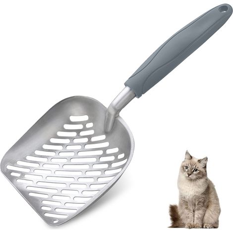 Cuillère À Litière Pour Chat - En Alliage D'aluminium - Manche Long - Tamis Profond - 36 X 13 X 5 Cm - 1 Pièce (1/5)