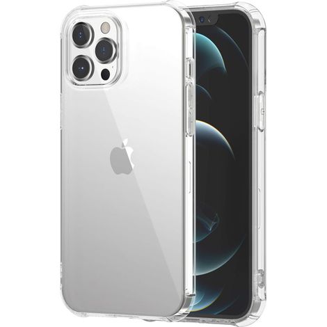 CUSTODIA IN SILICONE PER IPHONE 12 PRO MAX 6.7" TRASPARENTE CON RETRO RINFORZATO (1/5)