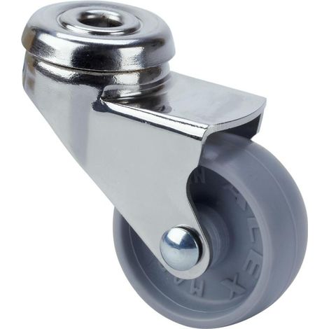 rueda giratora agujero m8 niquel.21bdr40-bp plastico gris eje liso (1/2)