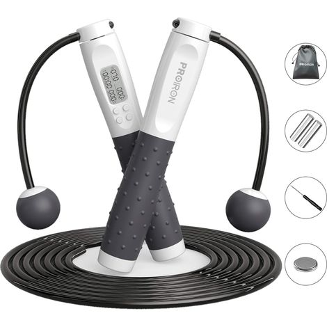 Wireless Skipping Rope, 3 m Skipping Rope Counter, Digital Wireless, Pink, Blue, Black (1/5)