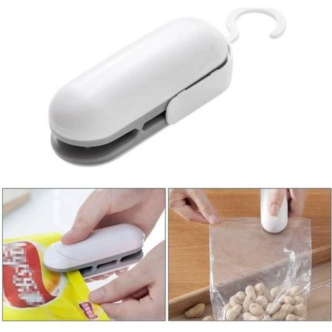 Mini Scelleur - ZGEER - 2 en 1 Thermoscelleuse et Coupeuse - Blanc - Plastique (1/4)