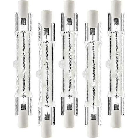 Ampoules halogènes R7s 118 mm 300 W, dimmables, lot de 5 (1/5)