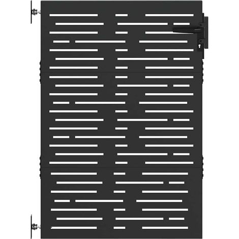 Maison Exclusive - Gartentor Schwarz 85 x 150 cm Pulverbeschichte