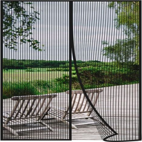 Moustiquaire Porte Magnétique - 110 x 200 cm - Bande Velcro Haut 4 cm - Barres Poids Plombées - Polyester Haute Densité - 1 Pièce