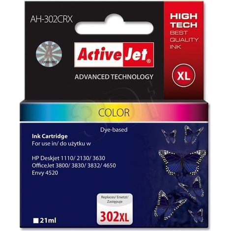 Activejet AH-302CRX - Reemplazo de tinta para HP 302XL, 500 páginas (1/2)