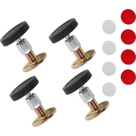 Pieds de meuble réglables, 4 pièces pieds réglables 27-64 mm, pieds de meuble réglables en hauteur, pieds d'appareil réglables, vis de verrouillage ou autocollants, pieds réglables pour meubles ou app (1/5)