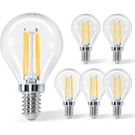 Ampoule LED Filament E14 Blanc Chaud 3000K,470LM,4W Equivalent à Ampoule Incandescente 40W,G45,Angle de 360º, Non-dimmable, Lot de 5 [Classe énergétique E] (1/4)