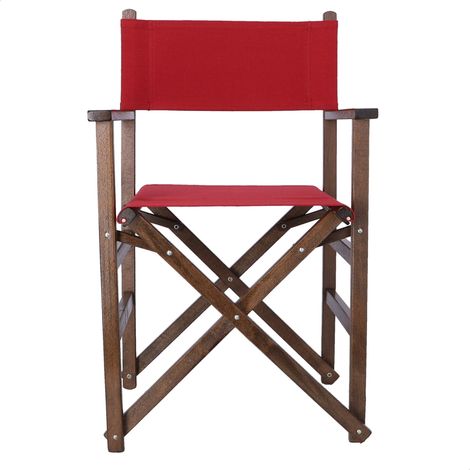 WELL HOME MOBILIARIO & DECORACIÓN Sillón director estructura nogal con lona granate, 51x46x86 cm