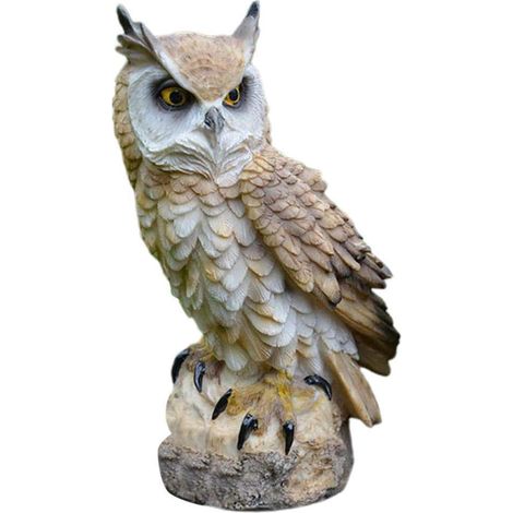 Eulen-Gartenfigur aus Kunstharz, Ornament, Eulen-Skulptur, Statue, Dekoration für drinnen und draußen, Geschenk für Zuhause und Garten. (1/5)
