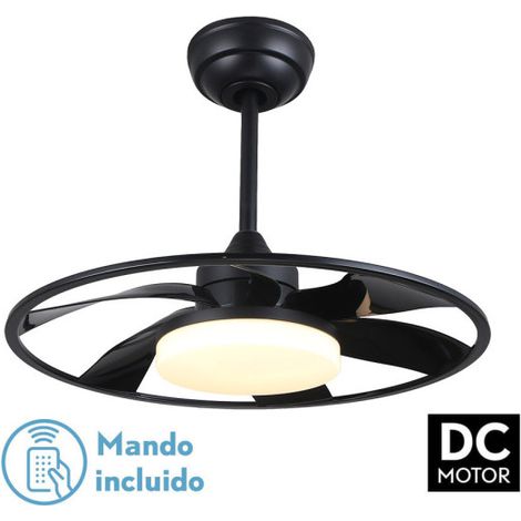 FABRILAMP Ventilator Dc Celsius 26w Schwarz 6 Flügel 55d 2950lm 3000-4000-6500k 6vel. Fernbedienung, Speicher &amp Timer