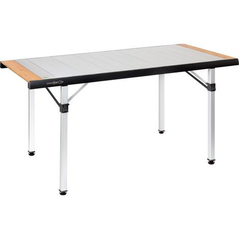 Tavolo pieghevole campeggio piano alluminio legno 146x70 Quadra Tropic 6 Brunner (1/5)