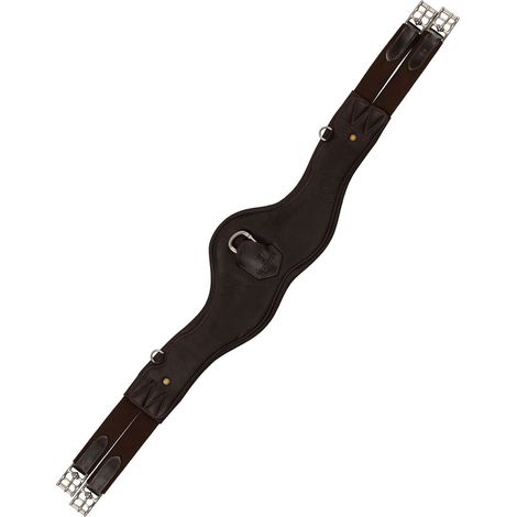 Sottopancia da salto in cuoio sagomato con rivestimento interno in neoprene: 110 cm, marrone