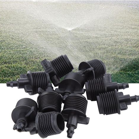 Lot de 10 adaptateurs à embout cannelé 1/2" pour tuyau capillaire d'irrigation goutte à goutte de 4/7 mm (1/4)