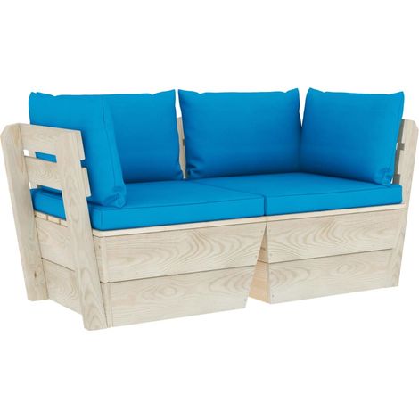 Maison Exclusive - Divano da Giardino a 2 Posti su Pallet con Cuscini Legno Abete