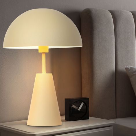 Retro Tischlampe Pilz Nachttischleuchte Tischleuchte Wohnzimmerlampe im Pilzdesign Schlafzimmerleuchte, Metall, Kabelschalter, 1x E14 Fassung, DxH 25x36 cm