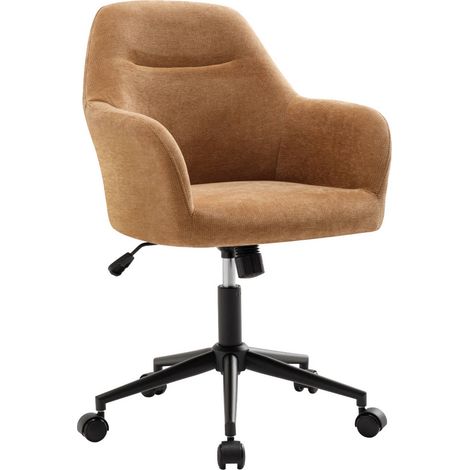 sweeek - Bürostuhl mit Rollen und Chenille-Bezug, höhenverstellbar