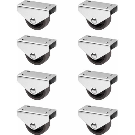 8er Set SO-TECH Kastenrolle PASSAU (Ø 40 mm, für Unterbaumontage, dunkelgrau)