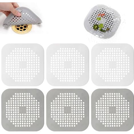 6 x Universal Hair Strainer, Kitchen Sink Filter with Suction Cup, for Shower, Drain, Laundry Rooms, Hair and Dirt, Anti-Clogging for Shower Sink (1/5)