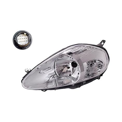 Phare avant gauche H4 base chromée Fiat Grande Punto 2005-2008