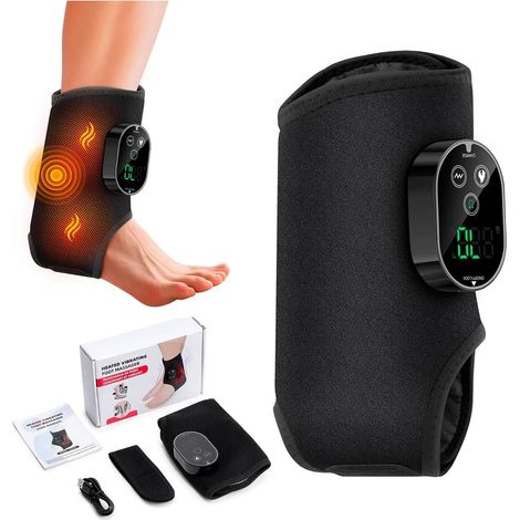Masseur de cheville sans fil, 3 en 1 Masseur de pieds avec 6 chauffante, 3 modes de vibration, équipé d'une batterie de 3000 mAh. pour cheville, talon, semelle Massage relaxant (1/5)