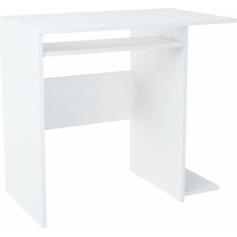 Escritorio B5 blanco, bandeja para teclado, izquierda, derecha