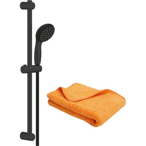 Pommeau de douche GROHE Vitalio Start 2 jets avec barre noir mat + microfibre