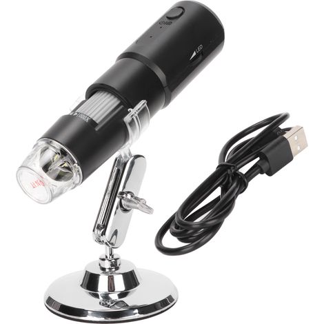 Microscope numérique sans fil 50X-1000X USB mini noir avec 8 LED pour PC tablettes ordinateurs portables (1/5)