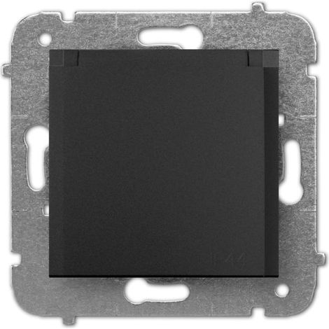 Wandsteckdose Elektro-Plast Nasielsk schwarz 1 Stk.