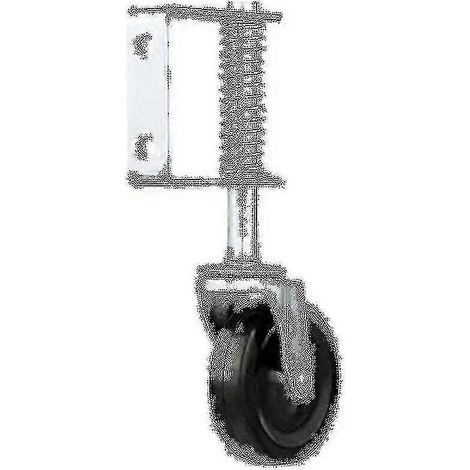Roulettes robustes à ressort pour porte - Roulettes silencieuses en caoutchouc de 10 cm (4 pouces), noires, 1 unité (1/5)