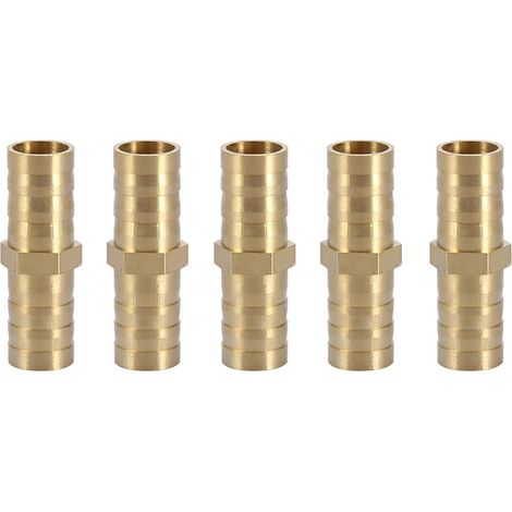 5 Pièces Connecteur, Laiton, 2 Voies, Barbelé, 12 mm, Tuyau (1/5)