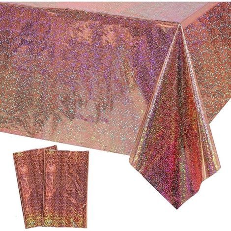 2 Nappe - Plastique - 137 x 274 cm - Imperméable - Pour Fête Anniversaire Mariage - PE (1/5)