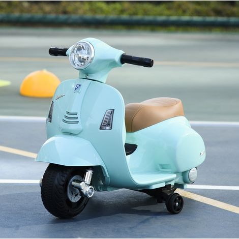 Moto infantil eléctrica VESPA 6V, 18 a 36 meses, azul verdoso OKMYHOME (1/5)