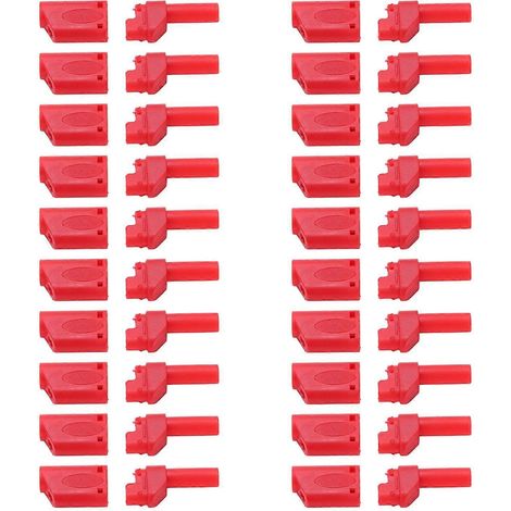 20 boîtiers de sécurité isolés pour fiches bananes de 4 mm (réf. 22.160), rouges, pour connecteurs RC.