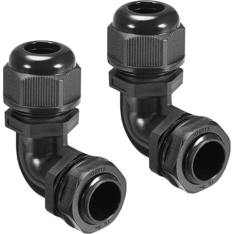 Presse-étoupe M20 90° Joint hydrofuge 6mm-11mm Dia fil câble 2Pcs (1/4)