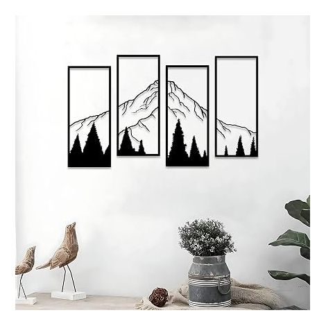 Decoration Murale Métal Forêt De Montagne Art Mural Tableaux Decoratifs (1/5)