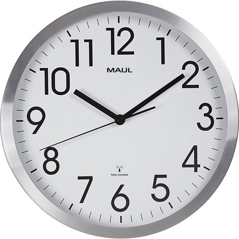 MAUL, Horloge murale MAULmove, aluminium brossé, Ø 305 mm, (1/2)