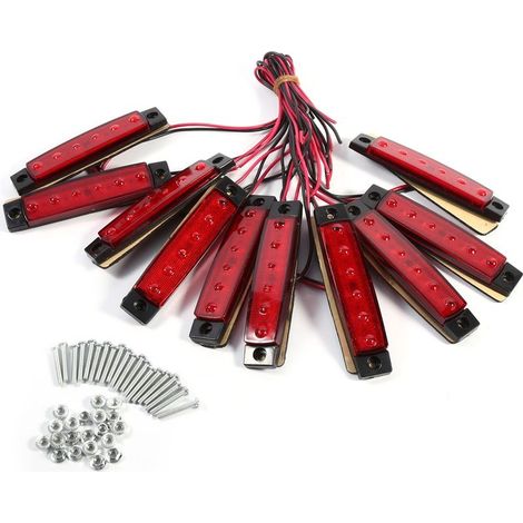 10x6 indicateur LED feu de gabarit latéral pour camion Van caravane camion lumière rouge (1/5)