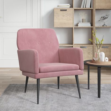 vidaXL Armchair Pink 62x79x79 cm Velvet