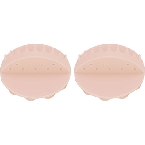 Collecteur de cheveux mural en Silicone, 2 pièces, aspiration puissante, nettoyage facile, receveur de douche pour salle de bain, Beige (1/5)