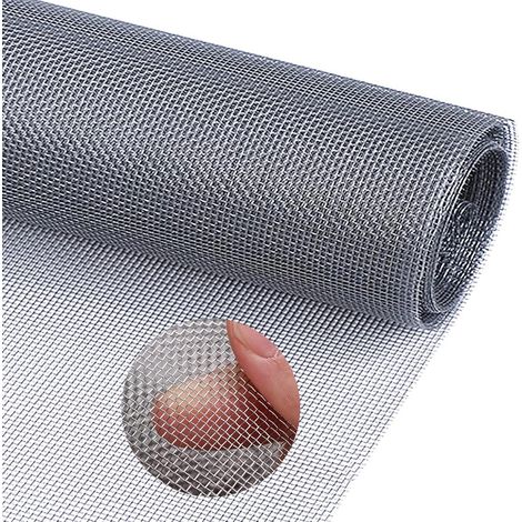 Plaque filtrante grillagée couleur argent, grille de ventilation en acier inoxydable 0,8 x 1 m, rouleau de treillis métallique tissé (1/5)