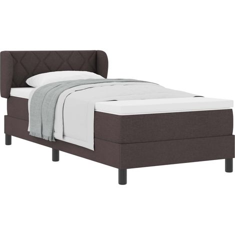 Maison Exclusive - Letto a molle con testiera Marrone Scuro 100 x 200 cm Tessuto (1/5)