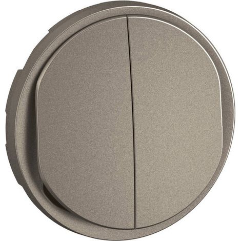 Legrand – Enjoliveur double interrupteur Céliane – Titanium – IP20 – IK04 – Dimensions 53x53x12mm – Bouton clipser