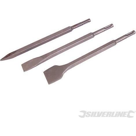 Set di scalpelli SDS Plus con manico esagonale robusto 3 pezzi offertissima silverline