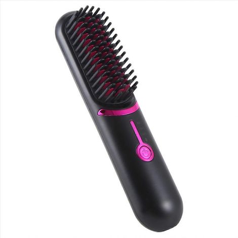 Kabellose Haarglättungsbürste, tragbarer, wiederaufladbarer Heizkamm für schnelles Haarstyling, Keramik-Glättungsbürste, für Zuhause und unterwegs (1/5)