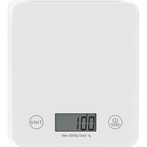Balance de cuisine électronique blanche DOM351W - Capacité 5 kg - ml ou g (1/5)