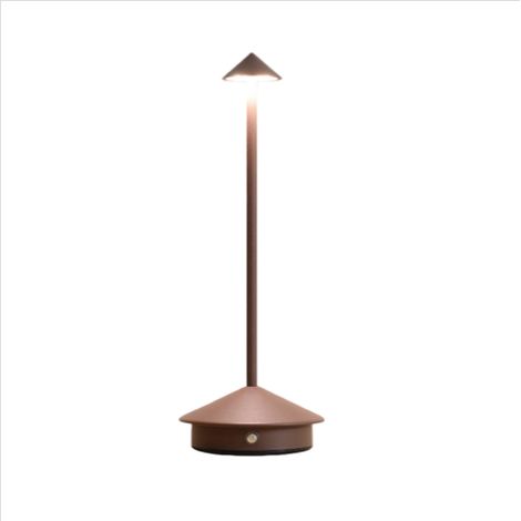 Lampe de table champignon créative en aluminium, interrupteur tactile et variateur d'intensité tricolore, idéale pour salle à manger ou chevet, marron (1/5)