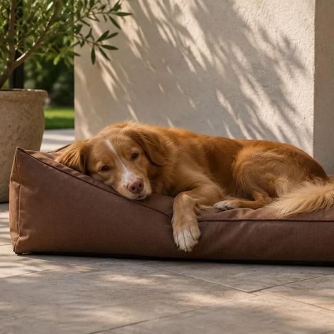 Coussin imperméable marron en polyester 600D - 90x70cm (1/5)